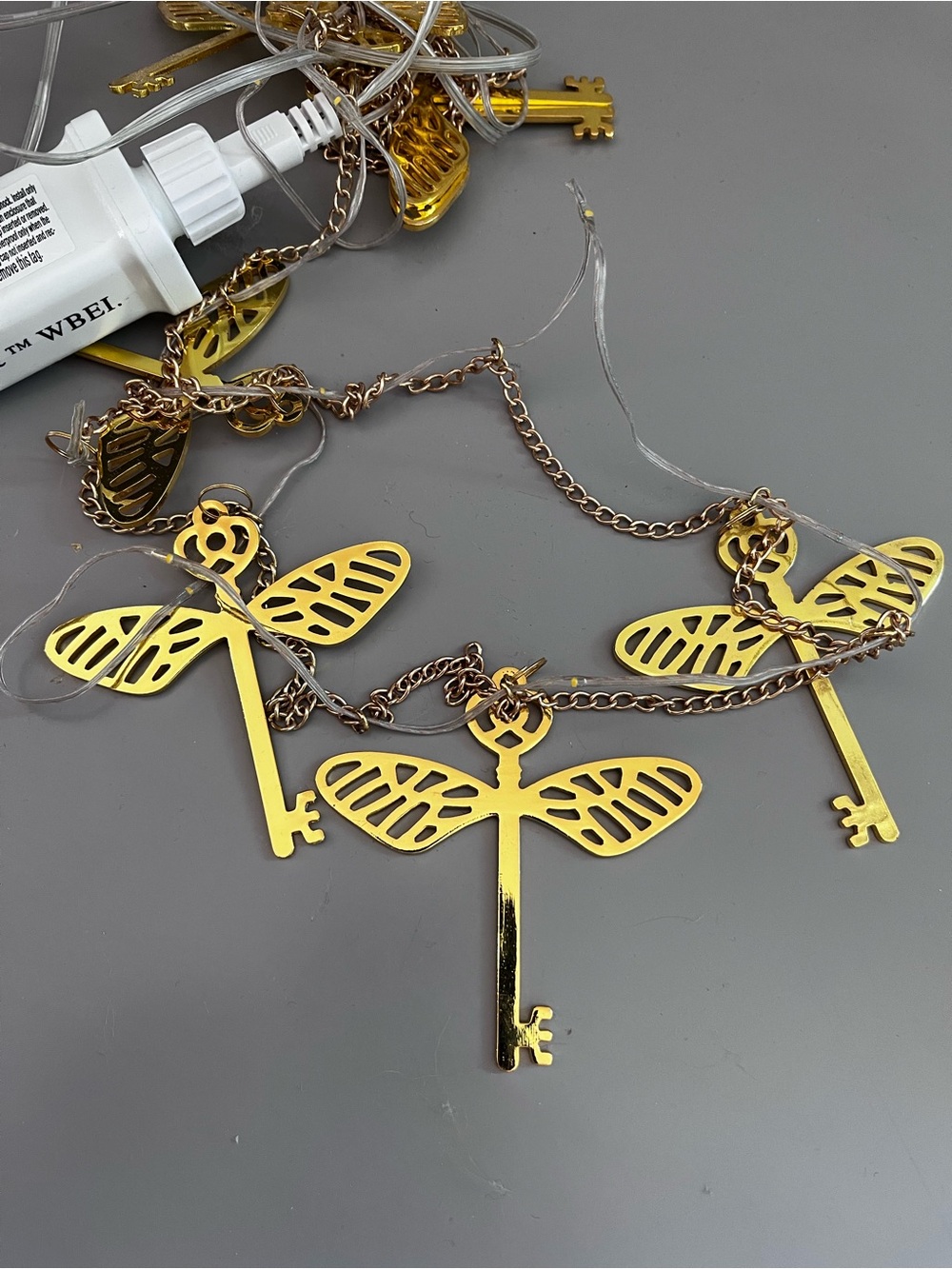 Pottery Barn Harry Potter Gold Flying Key Sting Lights Garland